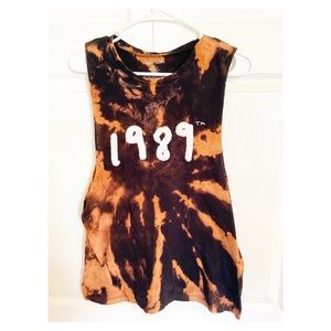 1989 Taylor Swift Tour Tank - Black bleach dye
